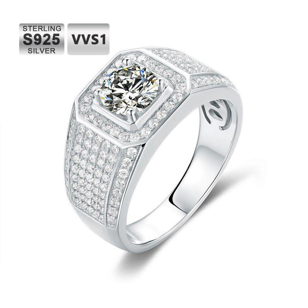 1.0 Carats VVS1 Moissanite Men Ring DE - Markus Dayan