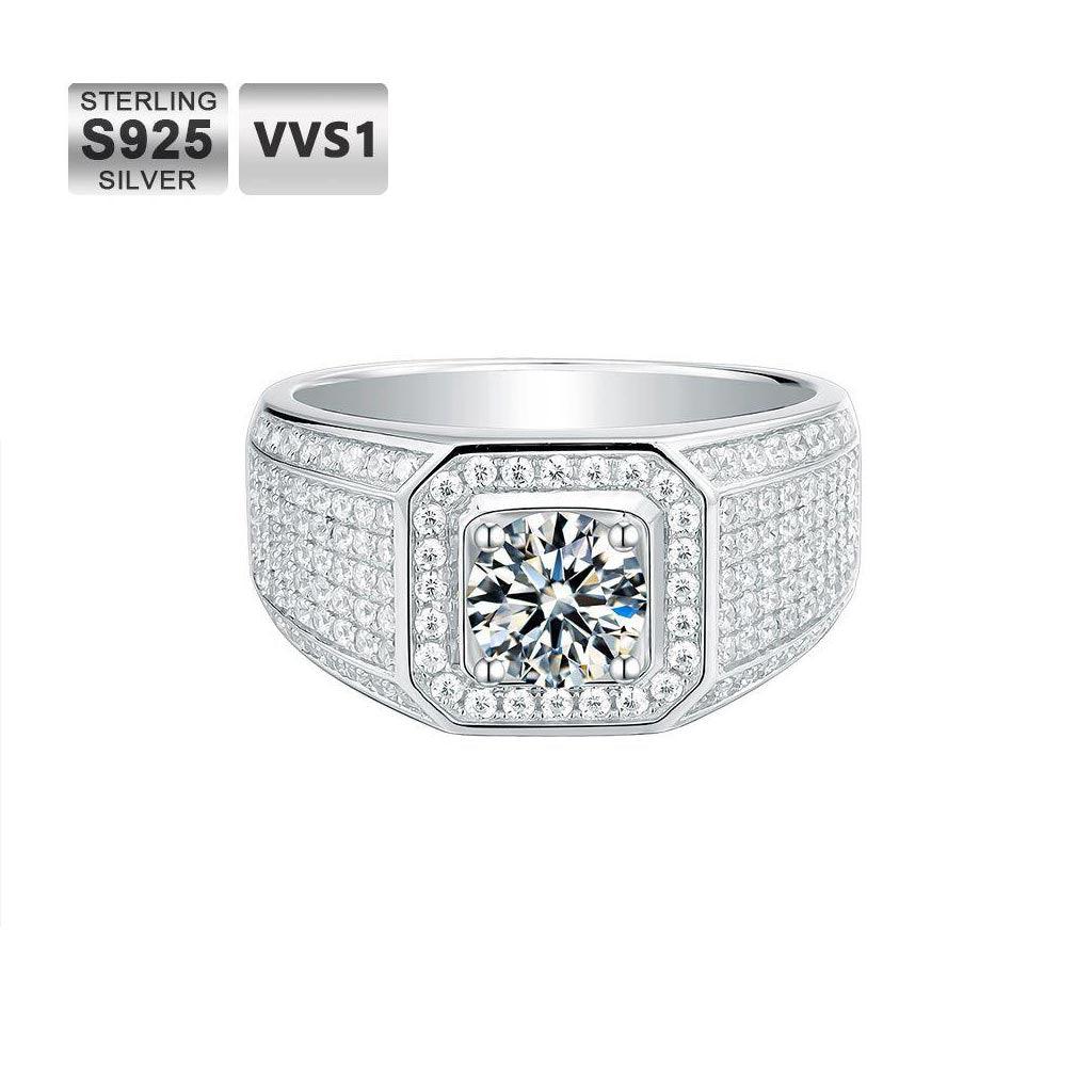 1.0 Carats VVS1 Moissanite Men Ring DE - Markus Dayan