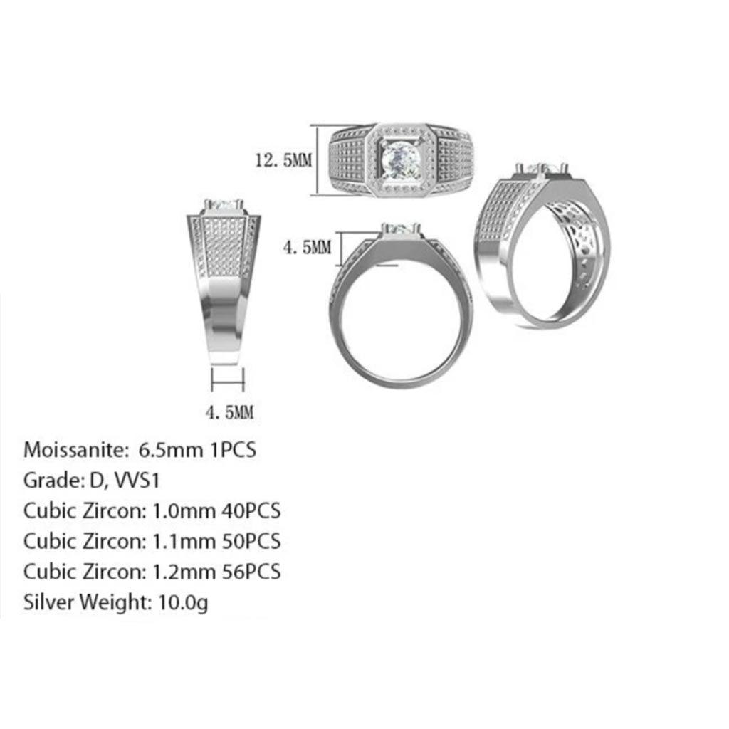 1.0 Carats VVS1 Moissanite Men Ring DE - Markus Dayan