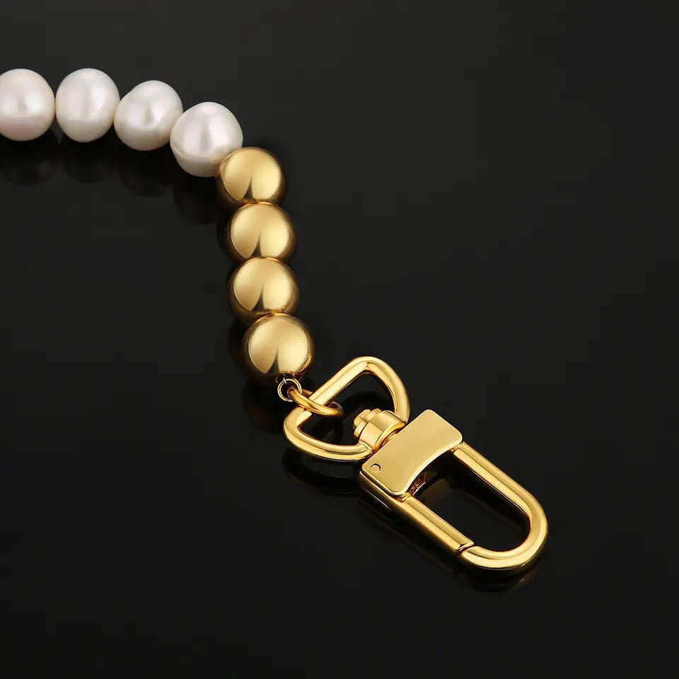 10mm Freshwater Pearl Beaded Bracelet 18K Gold - Markus Dayan