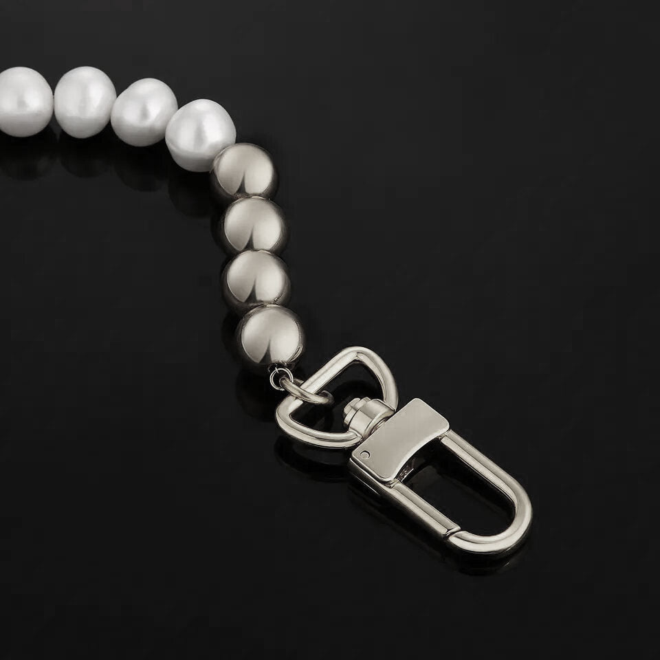10mm Freshwater Pearl Beaded Bracelet in White Gold - Markus Dayan