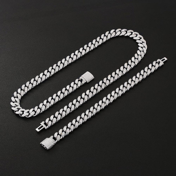 12mm Moissanite Cuban Link Chain Necklace S925 Silver - Markus Dayan