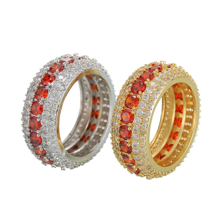 5 Row Royal Gold Eternity Red Ring - Markus Dayan