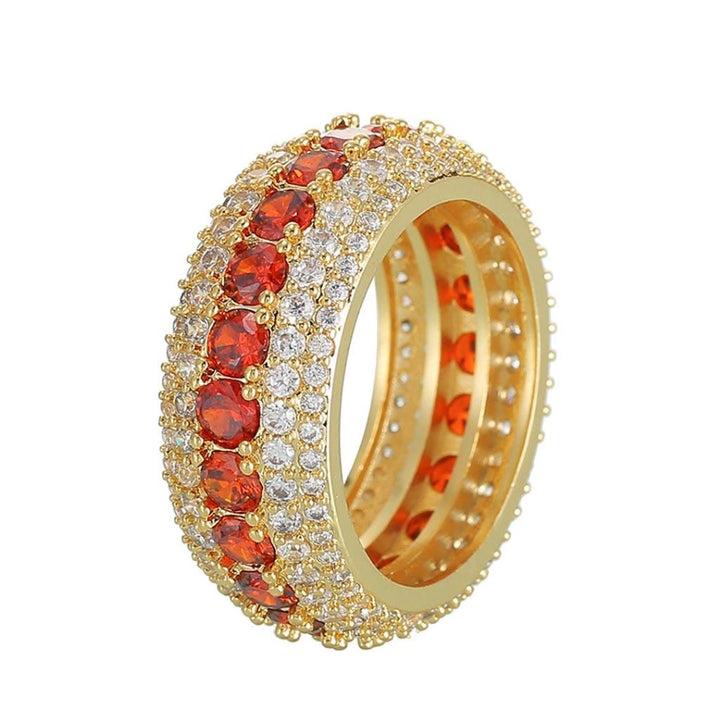 5 Row Royal Gold Eternity Red Ring - Markus Dayan