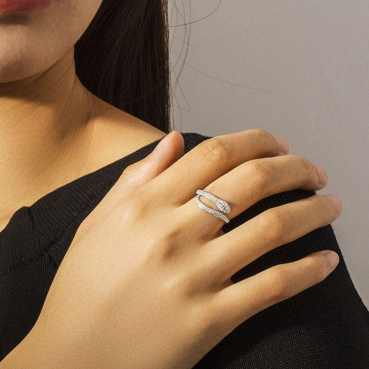 925 Sterling Silver Diamond Snake Ring Women - Markus Dayan