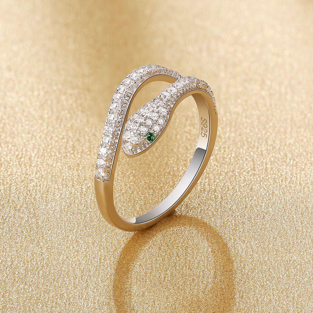 925 Sterling Silver Diamond Snake Ring Women - Markus Dayan