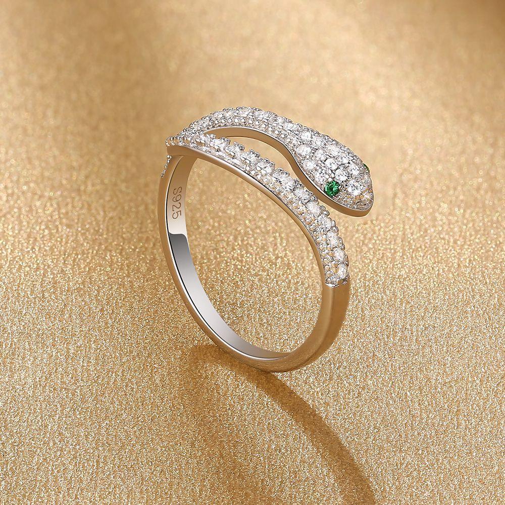 925 Sterling Silver Diamond Snake Ring Women - Markus Dayan