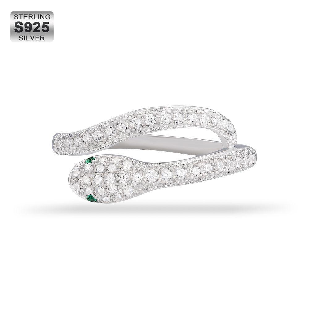 925 Sterling Silver Diamond Snake Ring Women - Markus Dayan
