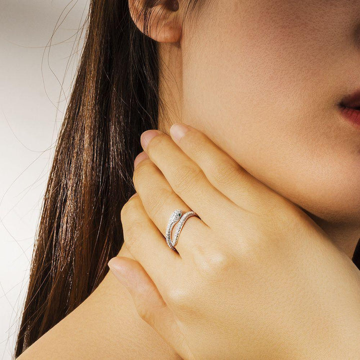 925 Sterling Silver Diamond Snake Ring Women - Markus Dayan