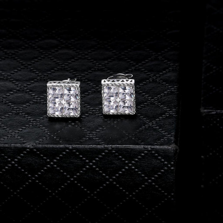 925 Sterling Silver Square Stud Earrings Cubic - Markus Dayan