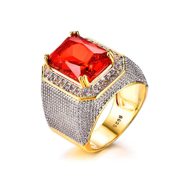 Big Red Gem Geometric Ring - Markus Dayan