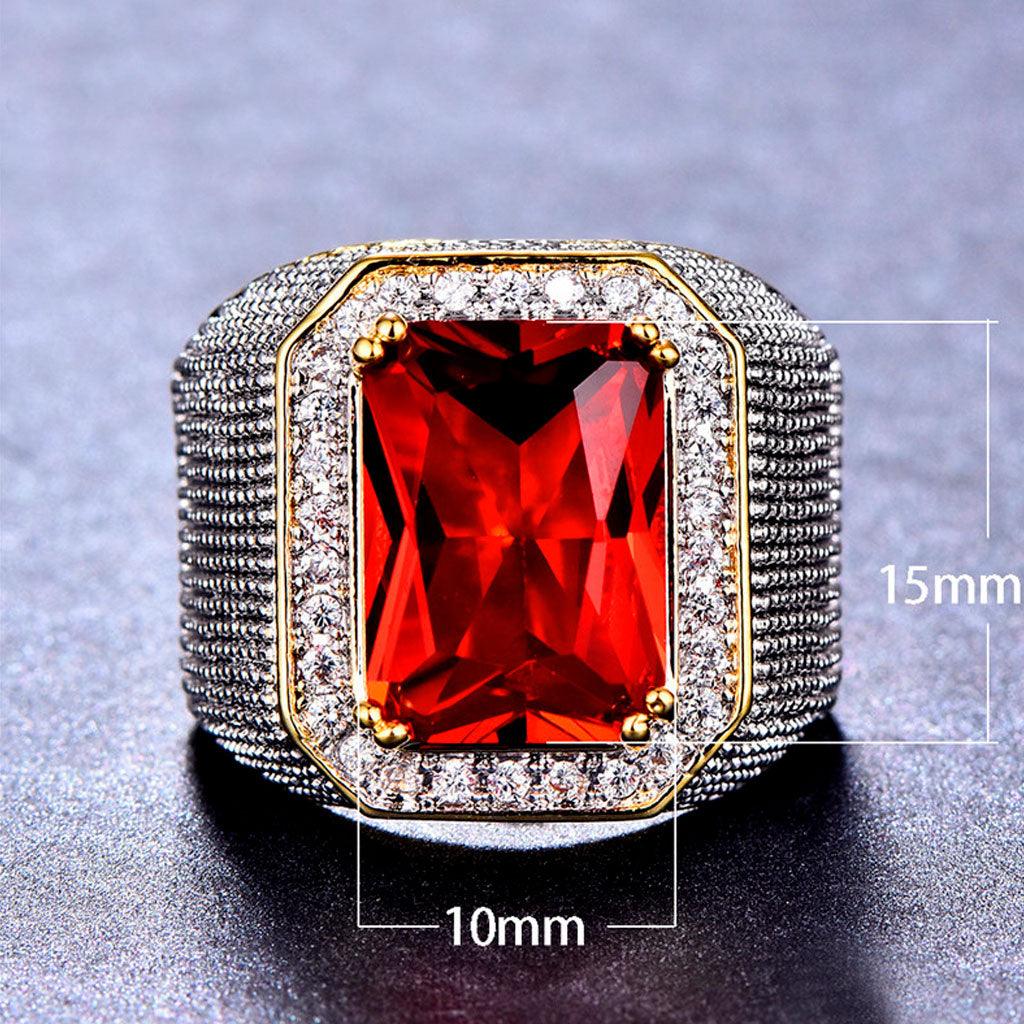 Big Red Gem Geometric Ring - Markus Dayan