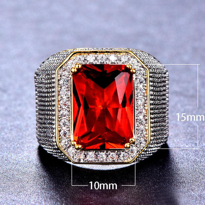 Big Red Gem Geometric Ring - Markus Dayan