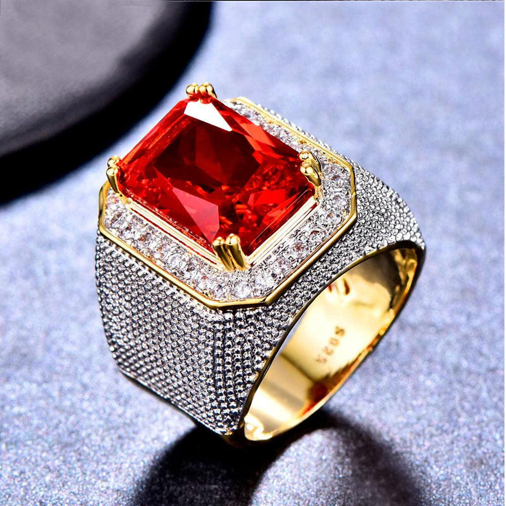 Big Red Gem Geometric Ring - Markus Dayan