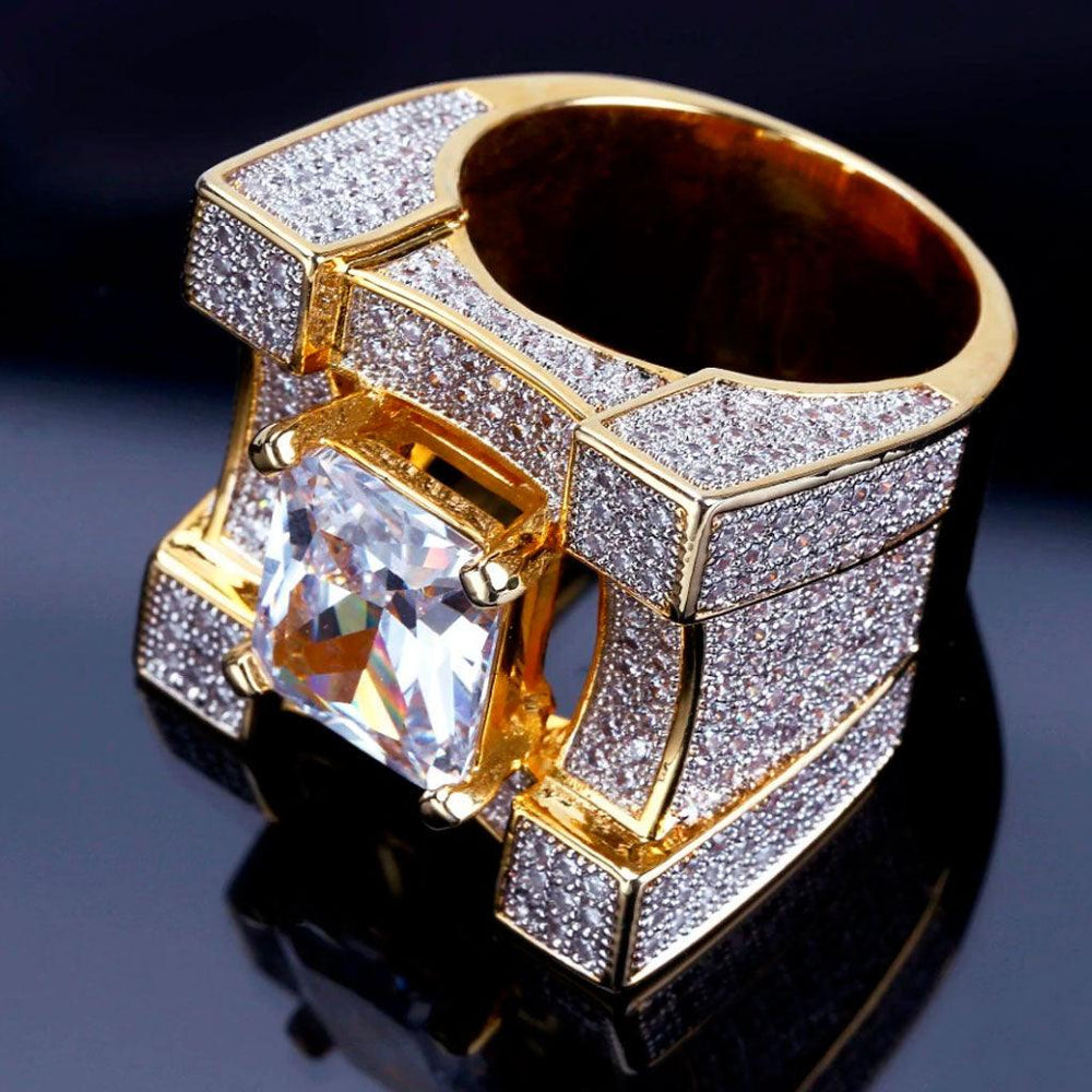 Gold Big Wide Hip Hop Ring - Markus Dayan