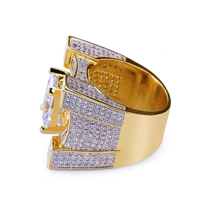 Gold Big Wide Hip Hop Ring - Markus Dayan