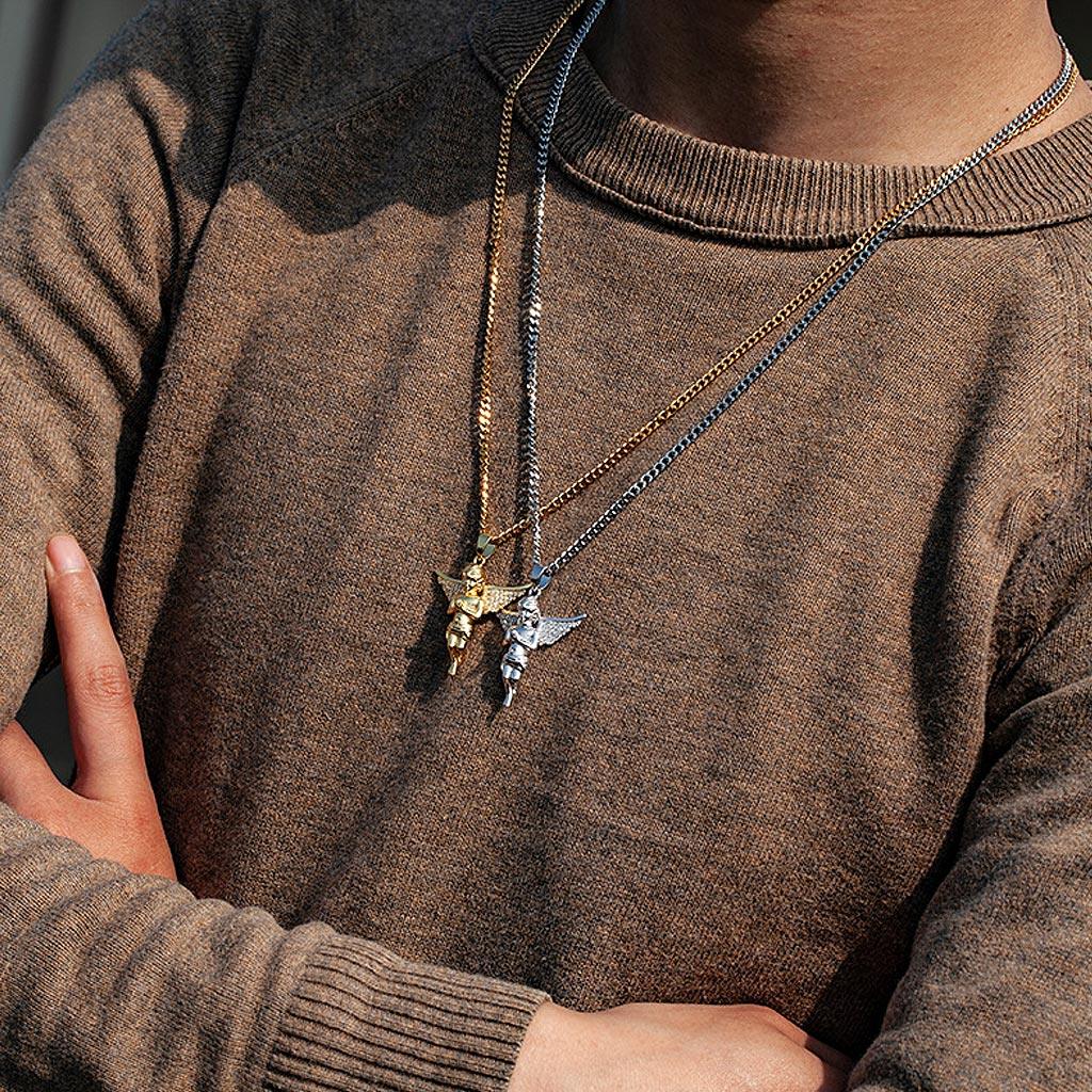 Iced Angel Diamond Pendant 14K Gold - Markus Dayan