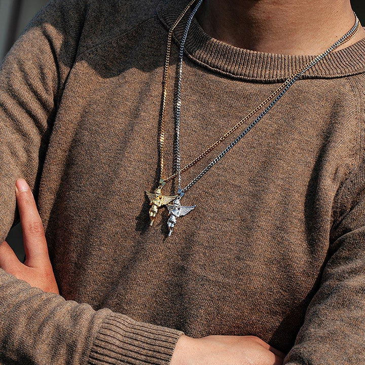 Iced Angel Diamond Pendant 14K Gold - Markus Dayan