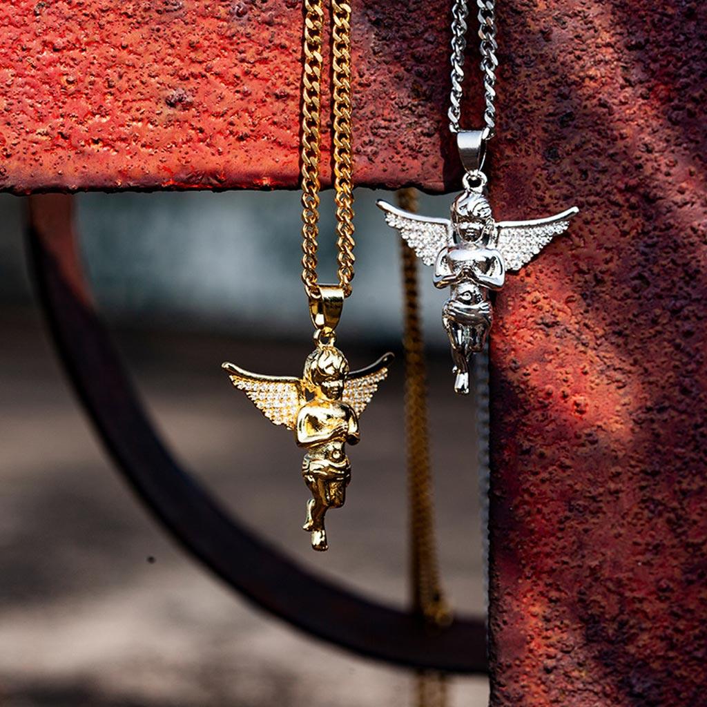 Iced Angel Diamond Pendant 14K Gold - Markus Dayan