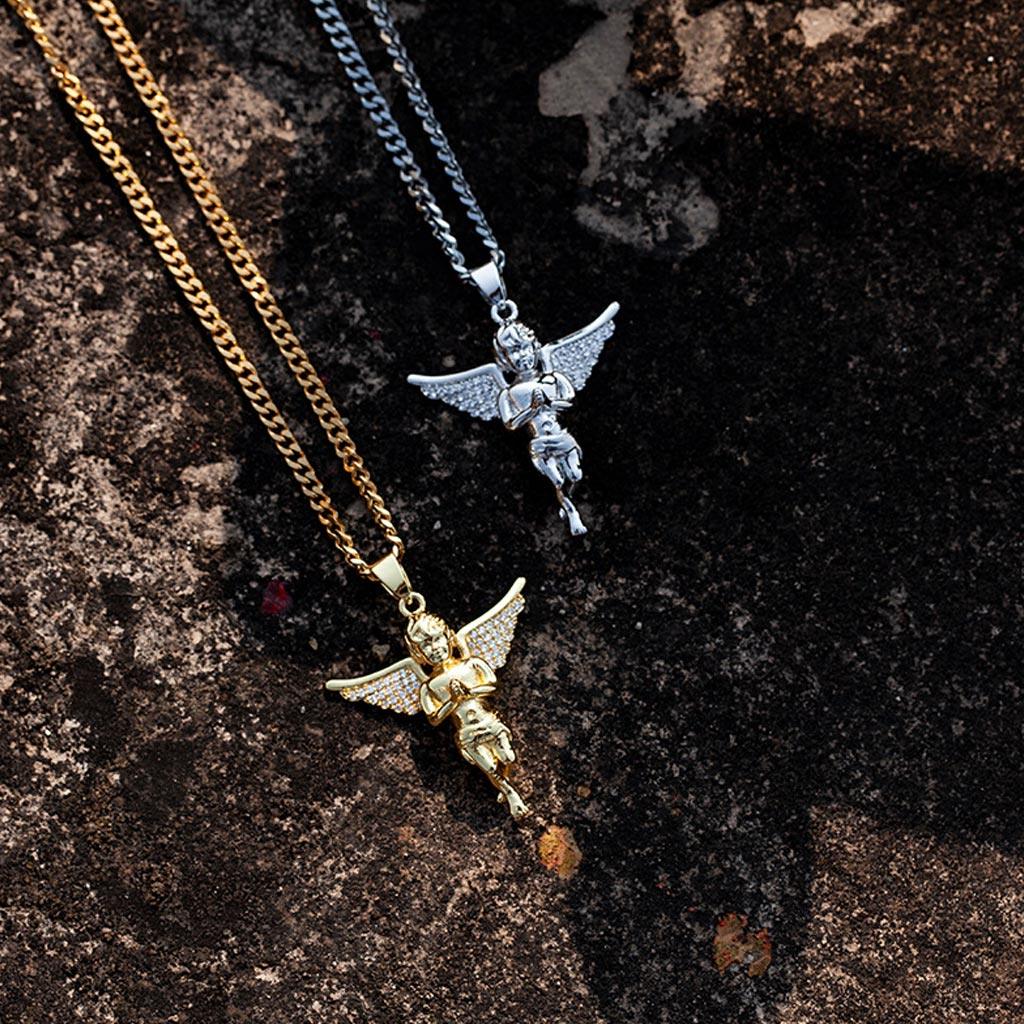Iced Angel Diamond Pendant 14K Gold - Markus Dayan