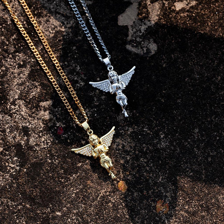 Iced Angel Diamond Pendant 14K Gold - Markus Dayan