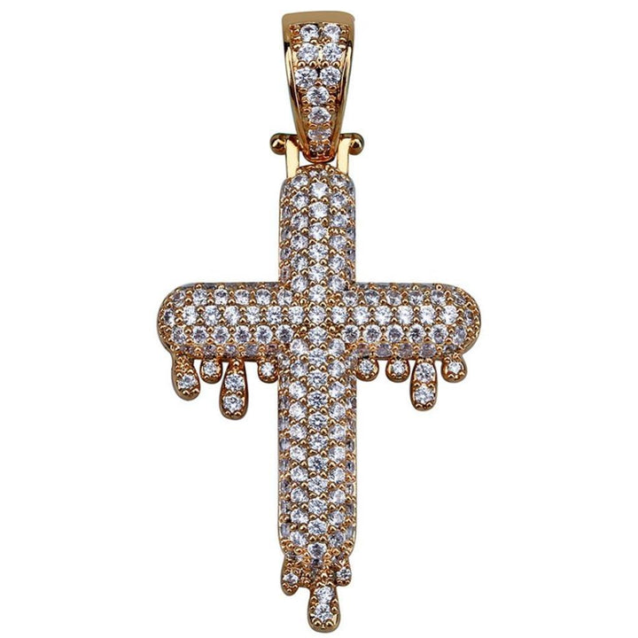Iced Dripping Indian Cross 18K Gold Plated - Markus Dayan