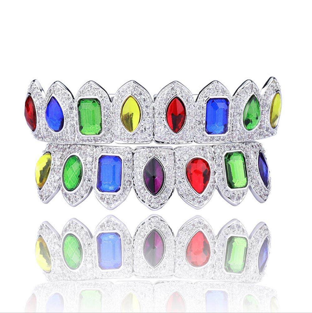 Iced  Rainbow Grillz Gemstone 18K Gold Plated - Markus Dayan