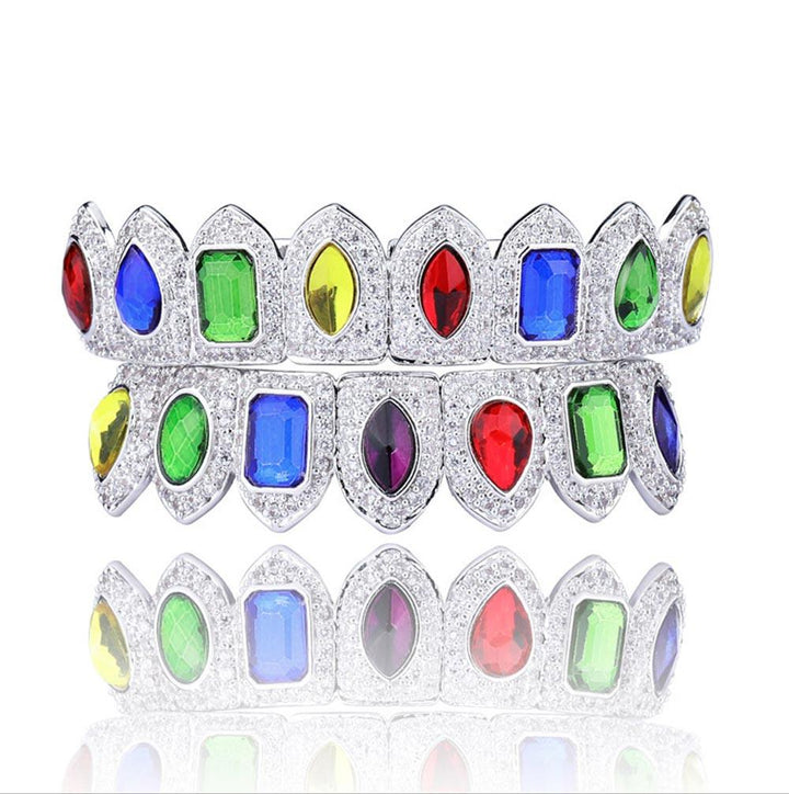 Iced  Rainbow Grillz Gemstone 18K Gold Plated - Markus Dayan