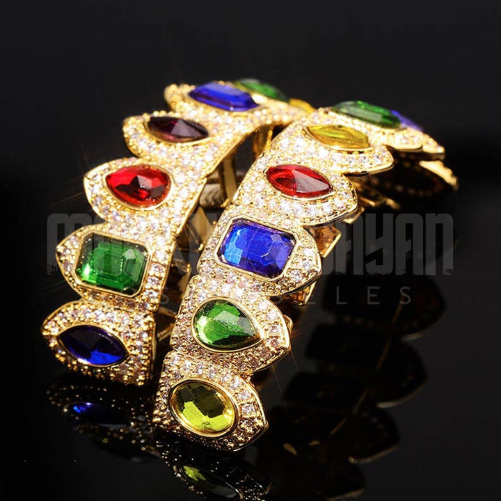 Iced  Rainbow Grillz Gemstone 18K Gold Plated - Markus Dayan