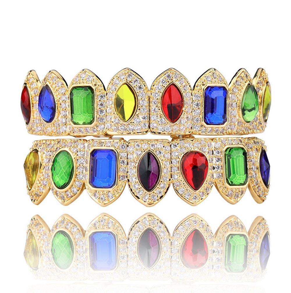 Iced  Rainbow Grillz Gemstone 18K Gold Plated - Markus Dayan