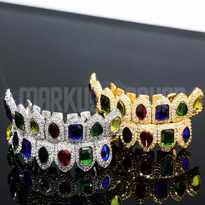 Iced  Rainbow Grillz Gemstone 18K Gold Plated - Markus Dayan