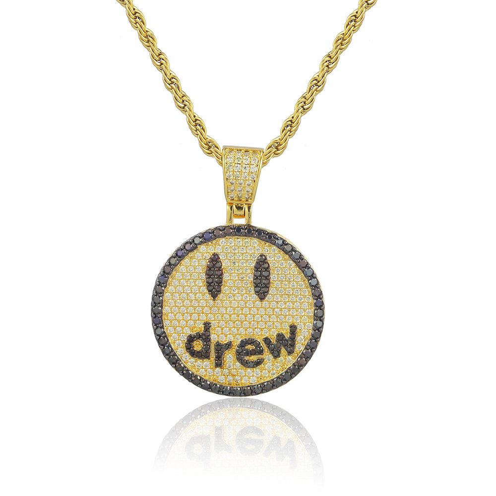 Drew house ネックレス 18K Gold Finish S925 Iced Out Drew Pendant Necklace – Markus