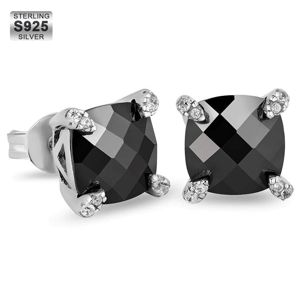 Dazzlingrock Collection Men's Iced Diamond Stud Earrings - 1/2 CT (0.55 Ct) Sterling Silver Dice Shape