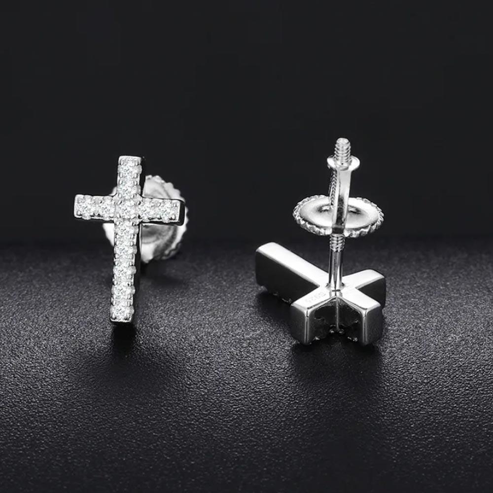 S925 Moissanite Diamond Cross Stud Earrings - Markus Dayan