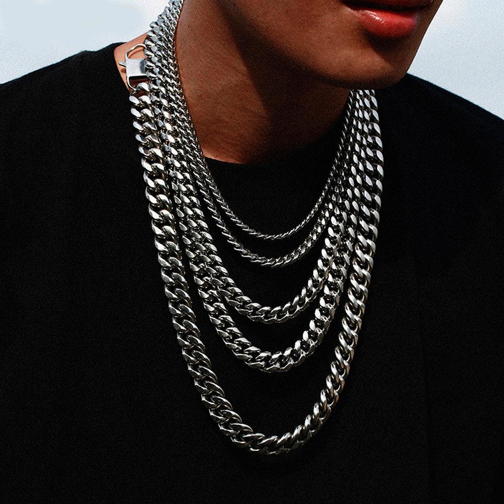 Stainless Steel Miami Cuban Link Chain Necklace - Markus Dayan