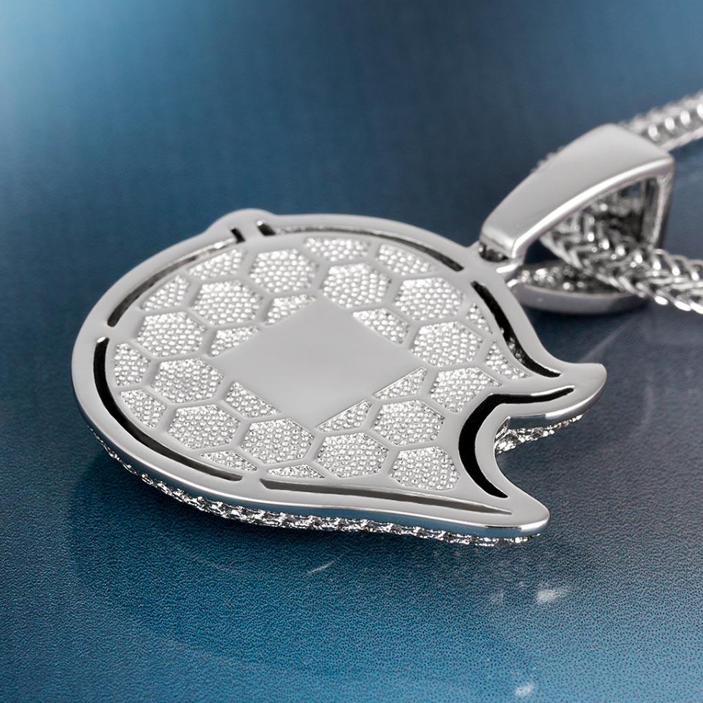 White Gold Iced Out Ghost Hip Hop Pendant - Markus Dayan