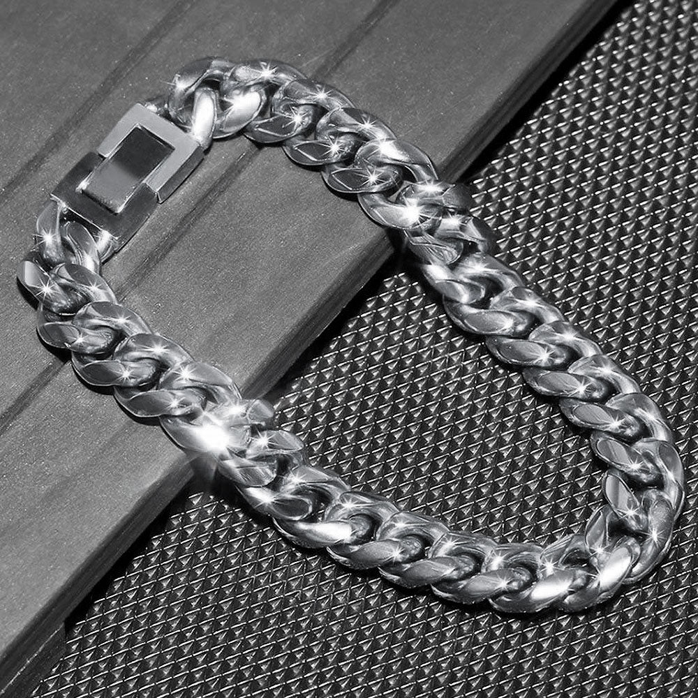 10mm Miami Cuban Link Chain Box Clasp 18k White Gold - Markus Dayan