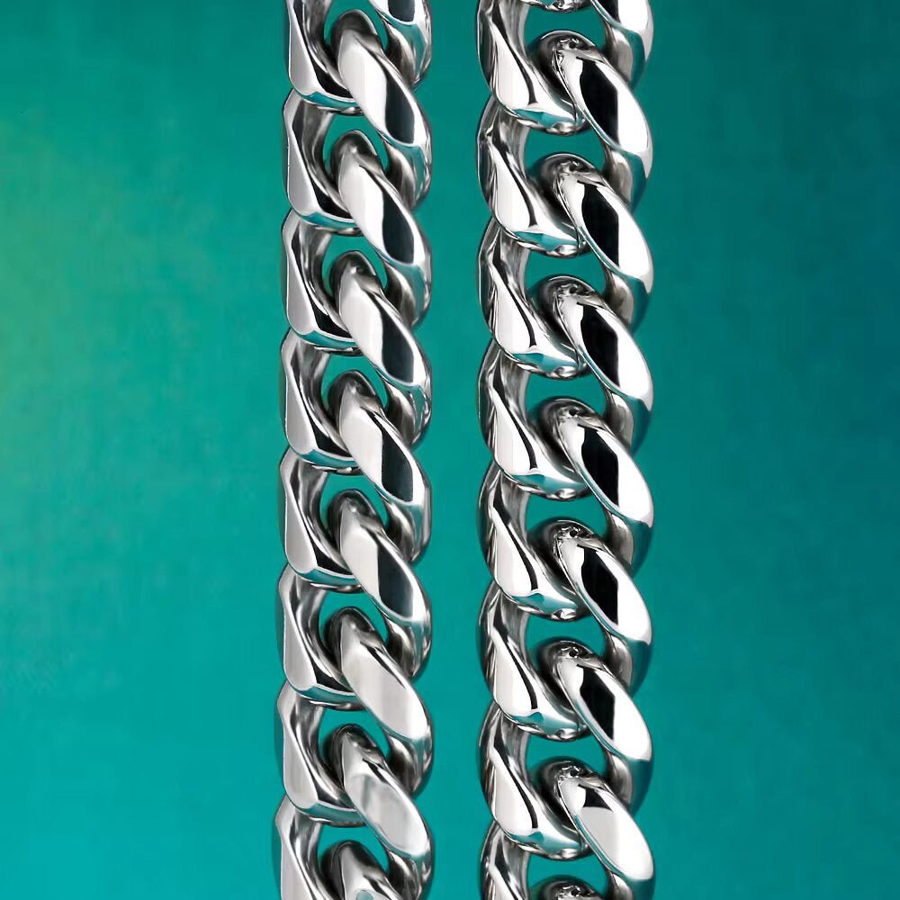 10mm Miami Cuban Link Chain Box Clasp 18k White Gold - Markus Dayan