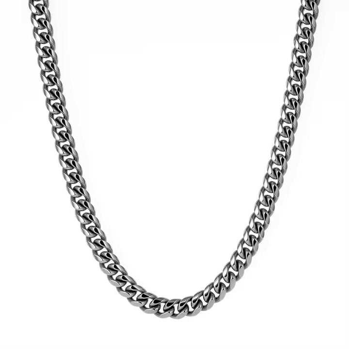 10mm Miami Cuban Link Chain Box Clasp 18k White Gold - Markus Dayan