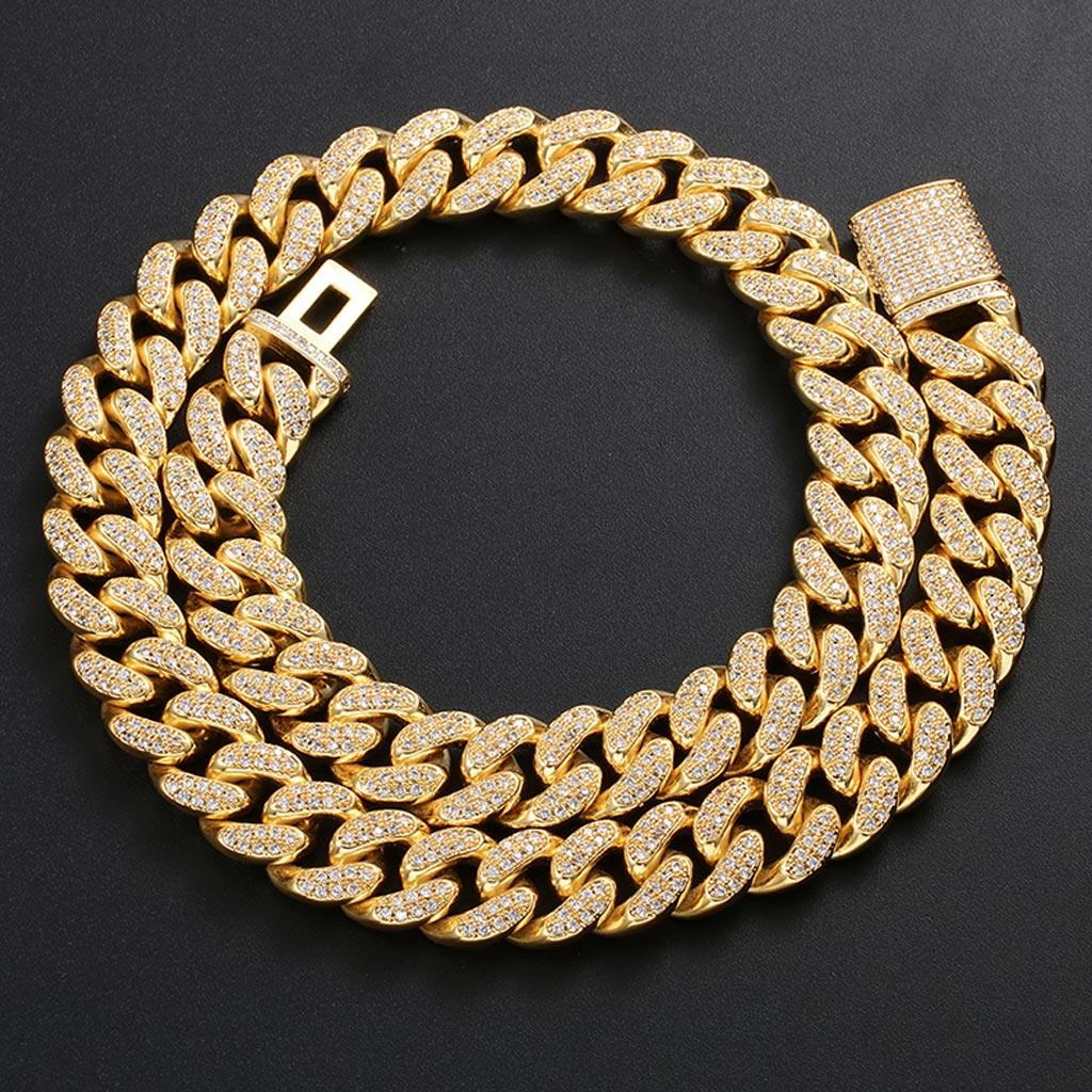 12MM Diamond Cuban Link Chain 18K Gold - Markus Dayan