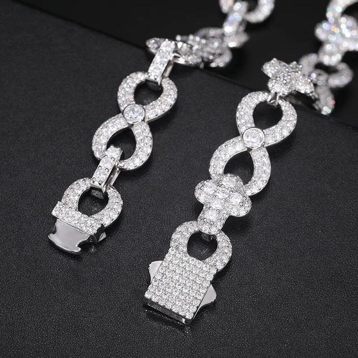 12mm S925 VVS Moissanite Infinity Cross Cluster Cuban Chain - Markus Dayan