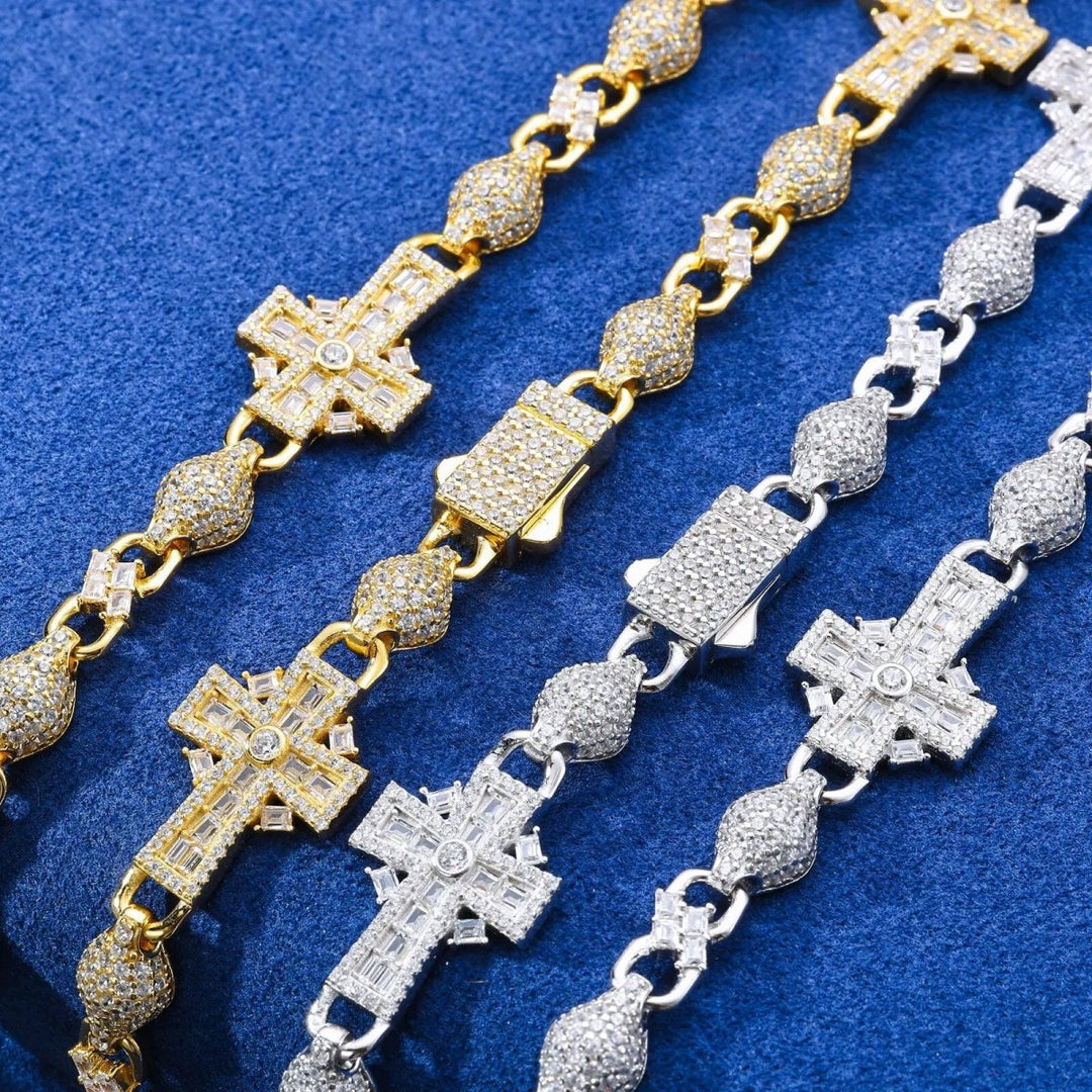 14mm S925 Moissanite Baguette Infinity Cross Chain - Markus Dayan