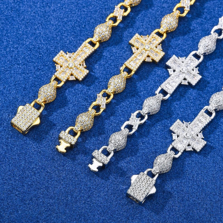 14mm S925 Moissanite Baguette Infinity Cross Chain - Markus Dayan