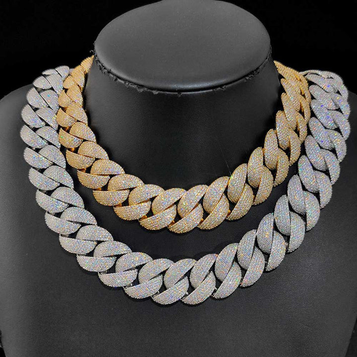 22mm 925 VVS1 Moissanite Diamond 6 - Row Cuban Link Chain - Markus Dayan