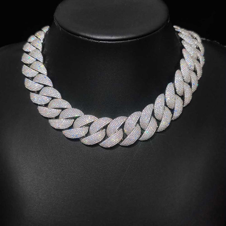 22mm 925 VVS1 Moissanite Diamond 6 - Row Cuban Link Chain - Markus Dayan