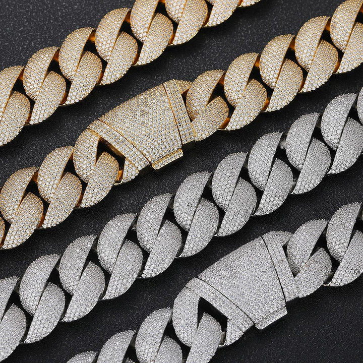 22mm 925 VVS1 Moissanite Diamond 6 - Row Cuban Link Chain - Markus Dayan