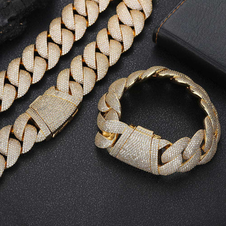 22mm 925 VVS1 Moissanite Diamond 6 - Row Cuban Link Chain - Markus Dayan