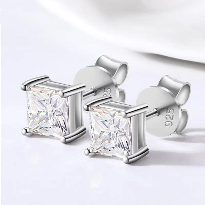 925 Sterling Silver VVS1 Moissanite Diamond Solitaire Stud Earrings - Markus Dayan