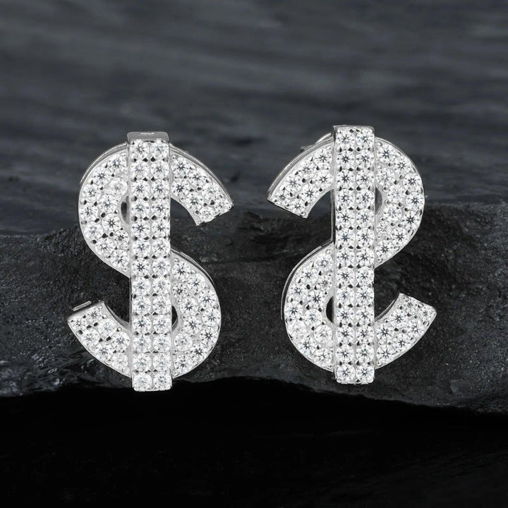 925 VVS Moissanite Diamond US Dollar Stud Earrings - Markus Dayan