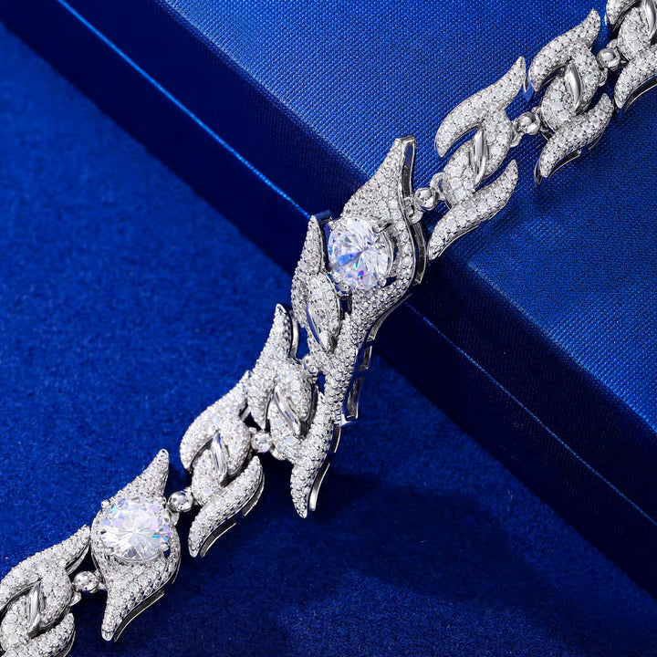 12mm S925 VVS Moissanite Eye and Thorns Bracelet